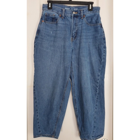 Old Navy Women's Petite Size 6 Extra High Rise Balloon Jeans Medium Wash - Picture 2 of 7